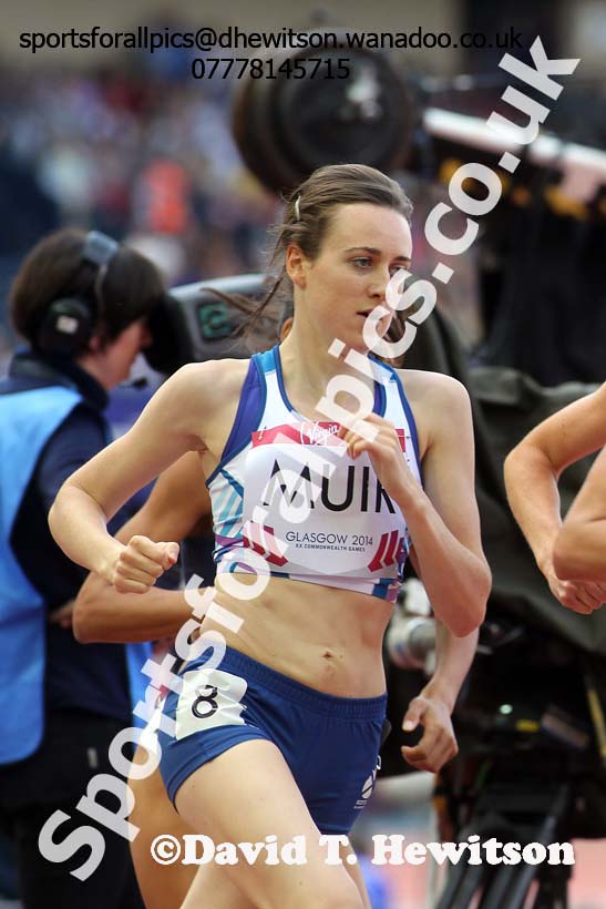 Laura Muir (Scotland) womens 1500 metres heats at the Commonwealth Games, Glasgow. Photo: David T. Hewitson/Sports for All Pics